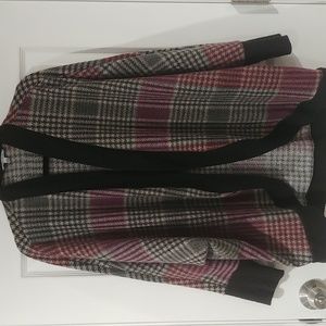 Plaid dolman cardigan